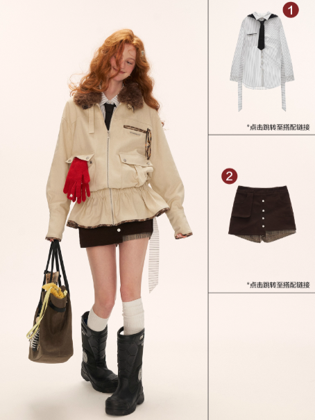 MAMC - Off-White Detachable Fur Collar Utility Jacket WE855