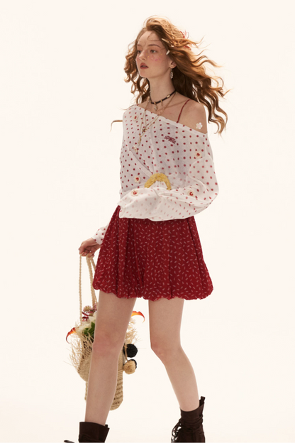 MAMC - "Retro Rouge Mood" Floral Cami Top & Mini Dress Set WE975