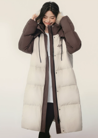 EPTISON - Khaki Long 90% White Duck Down Puffer Coat