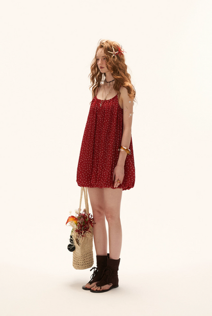 MAMC - "Retro Rouge Mood" Floral Cami Top & Mini Dress Set WE975