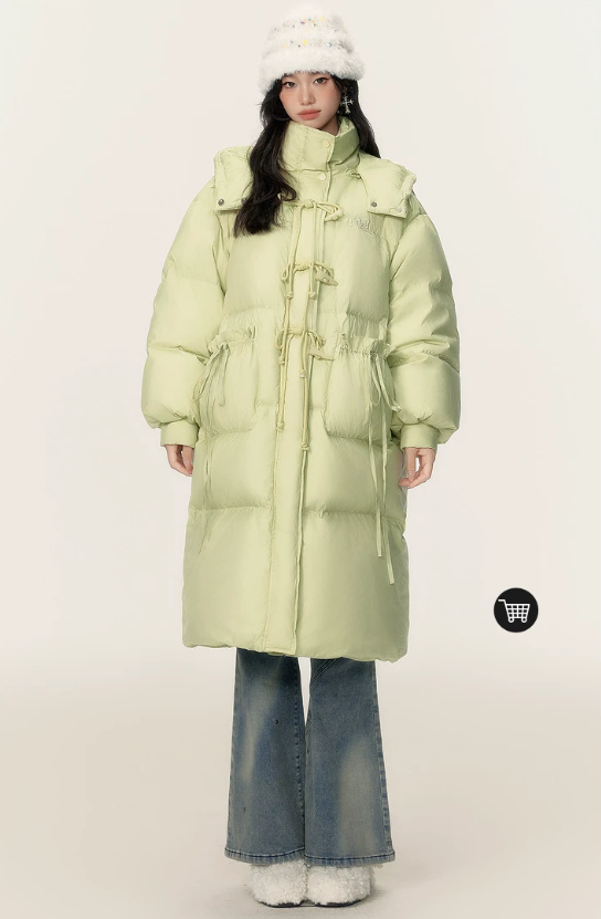 EPTISON - Vanilla Green Long White Duck Down Coat