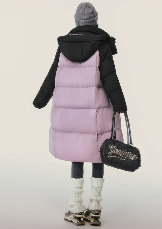 EPTISON - Purple Long 90% White Duck Down Puffer Coat