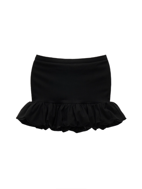MAMC - Black Ruched Tulip Mini Skirt WE729