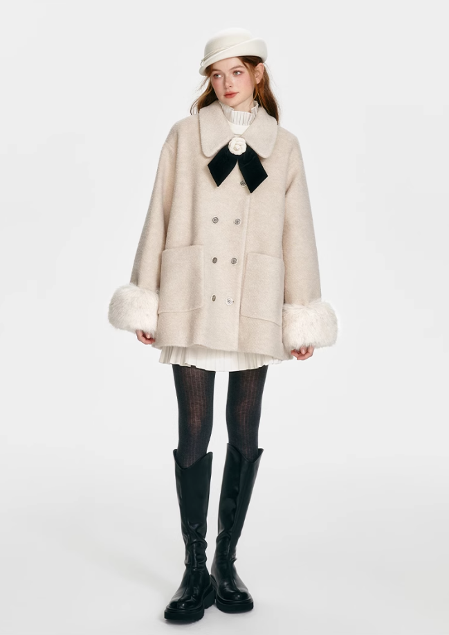 "New Year's Eve" Wool Cape Coat