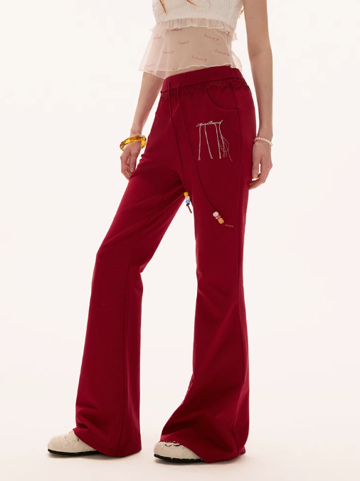 MAMC - Low-Waist Drawstring Flared Pants – American Retro Style
