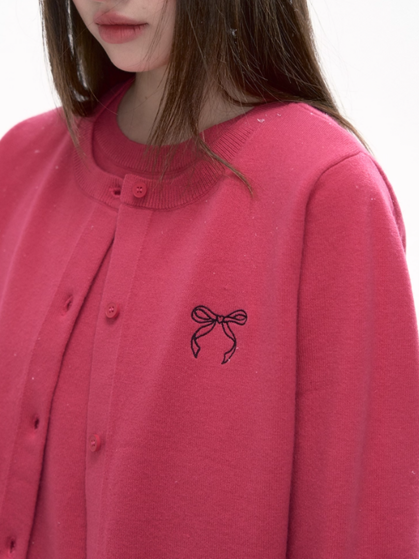 “Sweet Aura” Embroidered Layered-Look Knit Cardigan LL2025267
