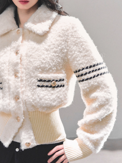 让她降临 “Soft Whisper” Shearling Fleece Jacket