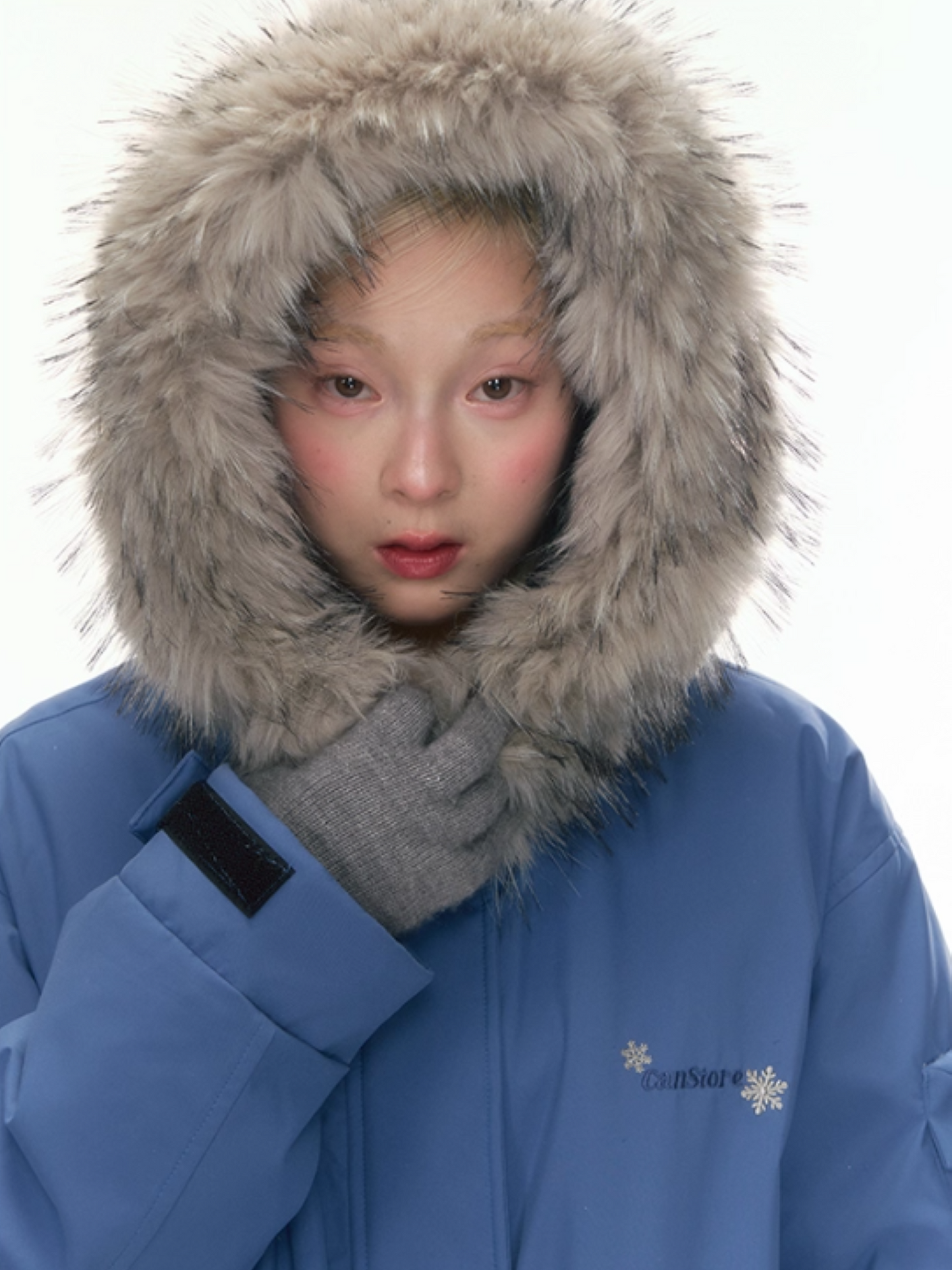 "Cloud Drift Guide" Deep Gray-Blue Puff-Parka Down Coat LL2025441