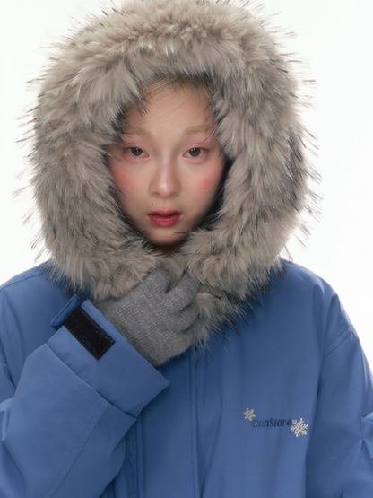 "Cloud Drift Guide" Deep Gray-Blue Puff-Parka Down Coat LL2025441