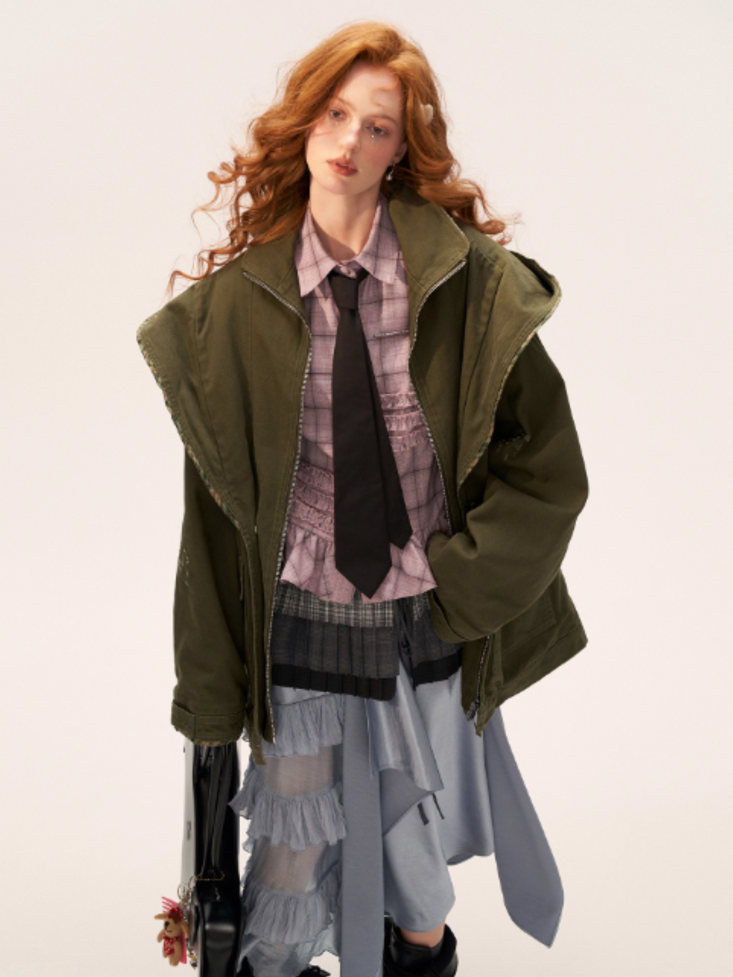 MAMC - Vintage Distressed Army Green Utility Jacket WE733