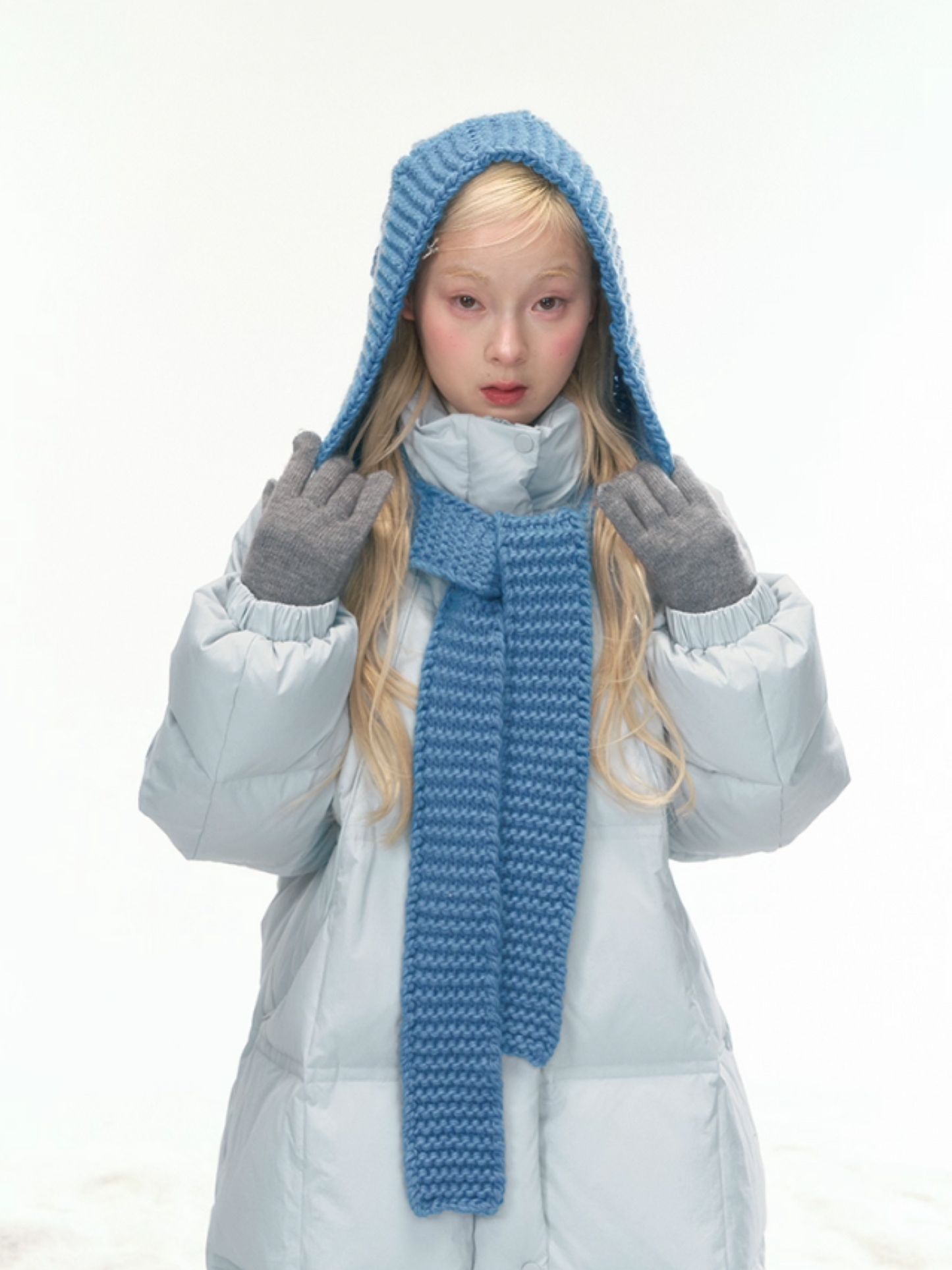 "Bluebell Snowtrace" Clear Sky Blue Down Jacket LL2025461