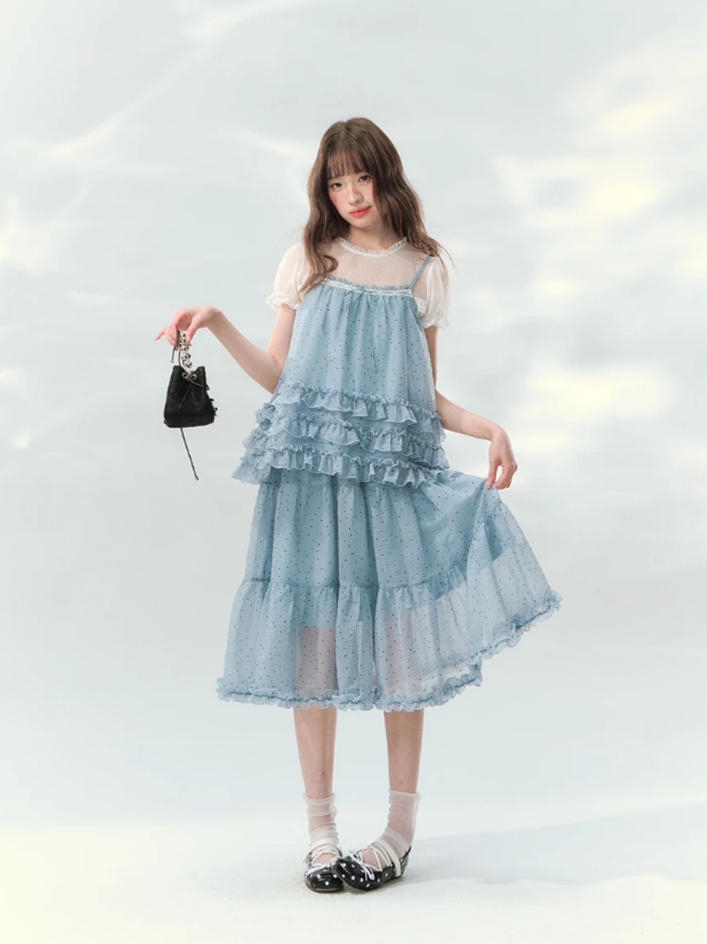 “Sea Salt Layers” Polka Dot Princess Skirt Set LL2026150