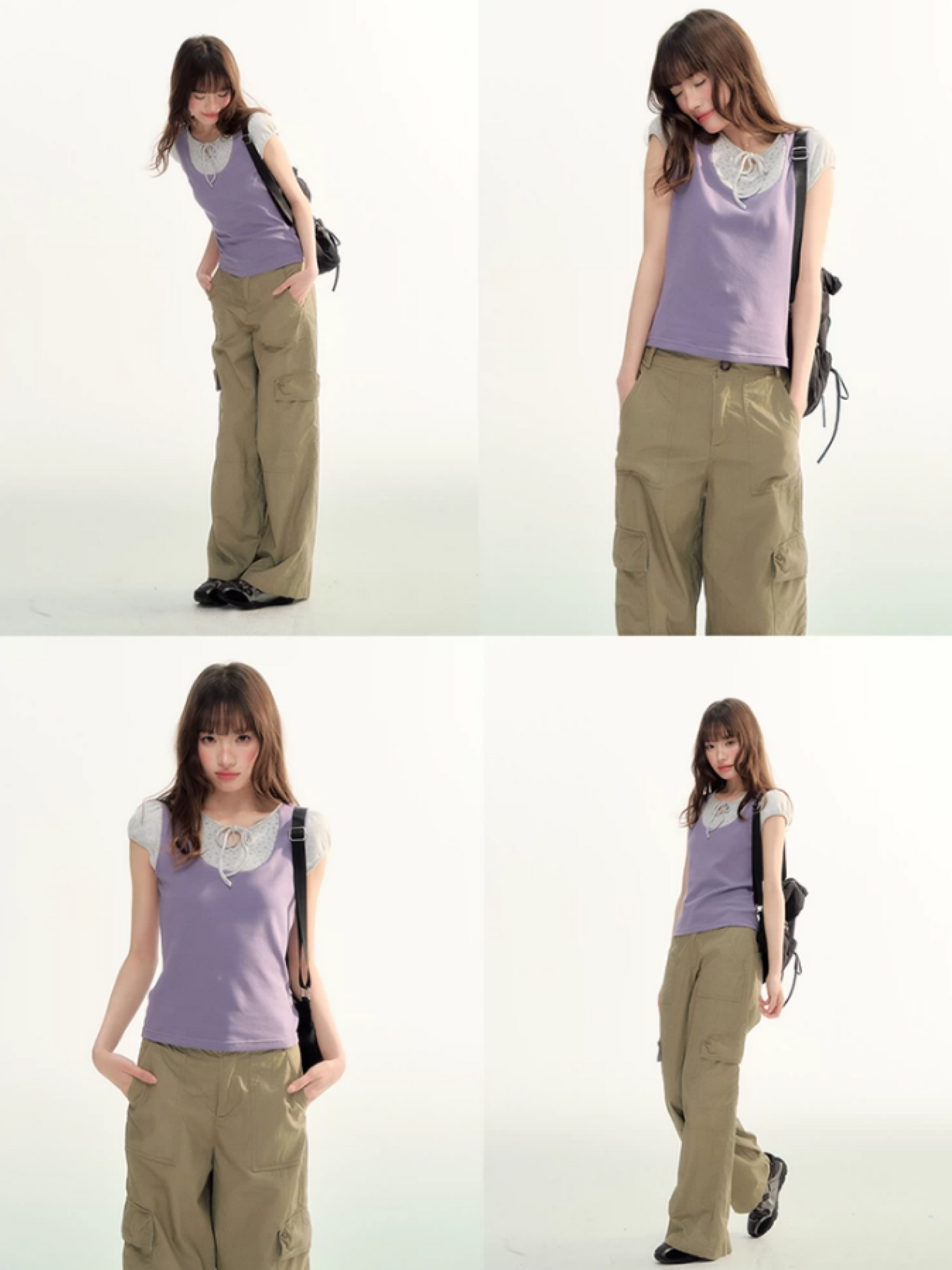 Contrast Trim Puff Sleeve Knit Top LL2026071