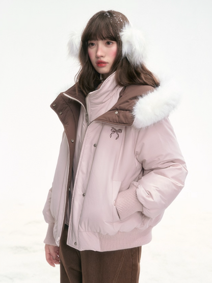 "Snow Velvet Sweetberry" Layered Down Jacket – Pink LL2025324