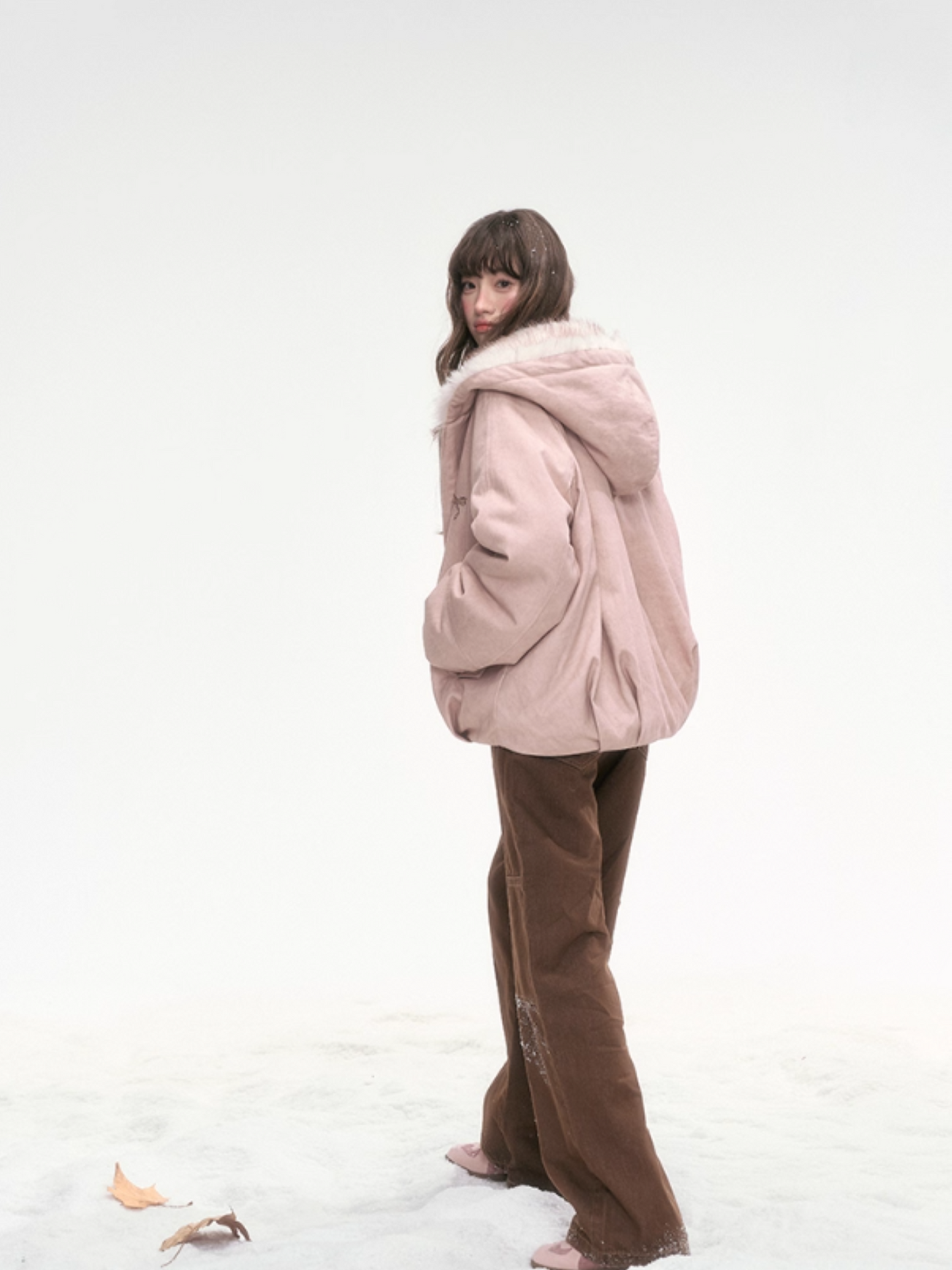 “Blushing Mist" Reversible Faux Fur Parka Jacket LL2025299