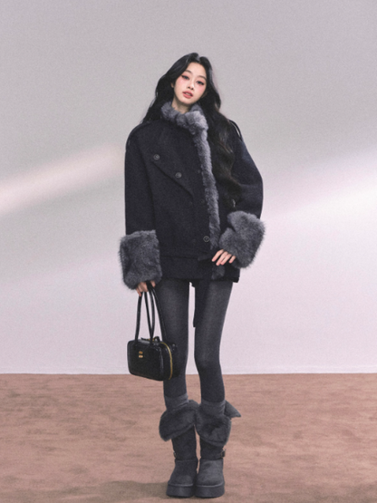 少也眼 Brusse Late Autumn French Light Luxury Wool Jacket