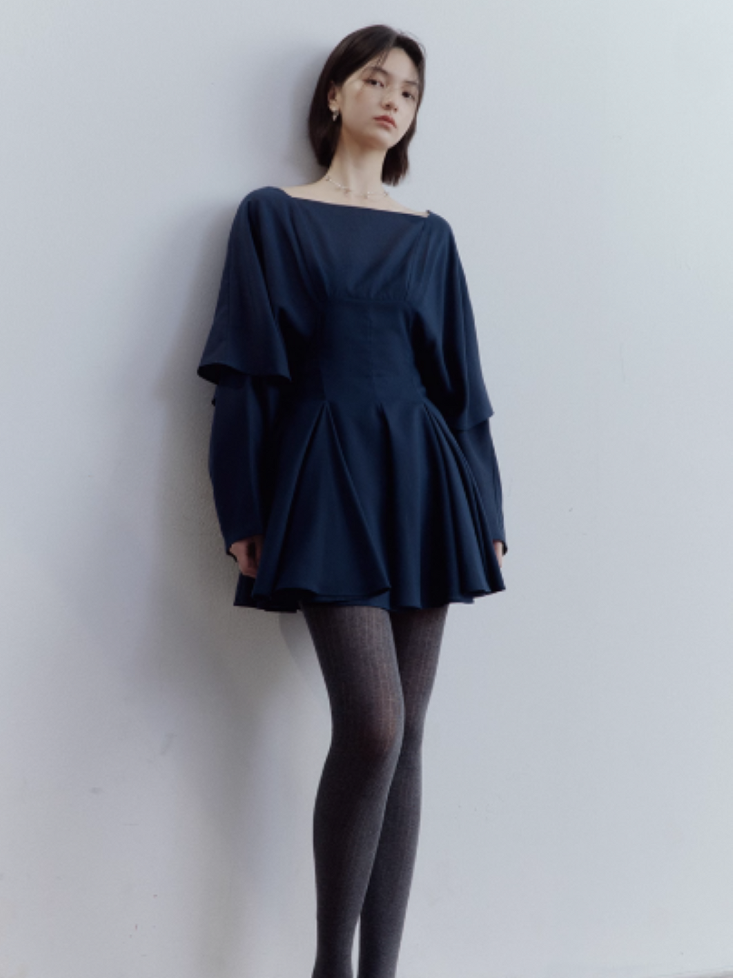 FUSSED Midnight Butterfly Deconstructed Layered Dress – Eclipse Blue FOF-25SS139