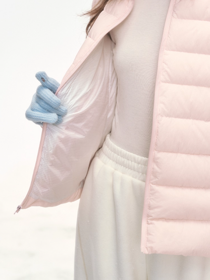 Basic-Warm 2.0 Graphene Ribbed Goose Down Jacket – Baby Pink SJ2025323