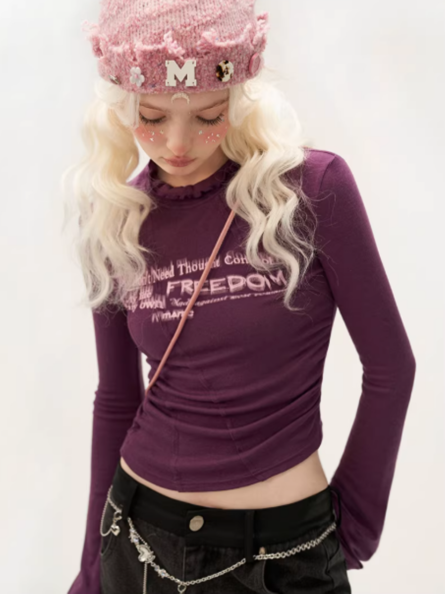 MAMC - Pink Logo Knit Beanie Hat WE212