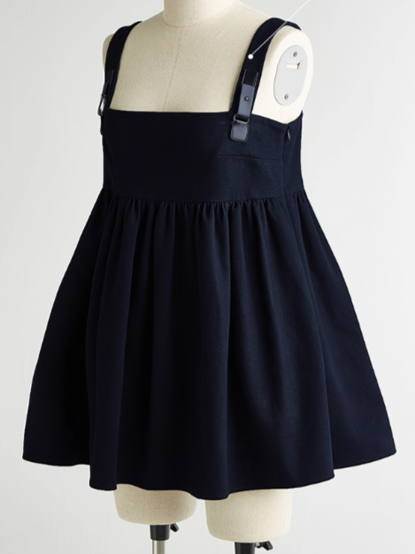 FUSSED Blues Dusky Blue Doll Top & A-Line Skirt Set FOF-25SS110