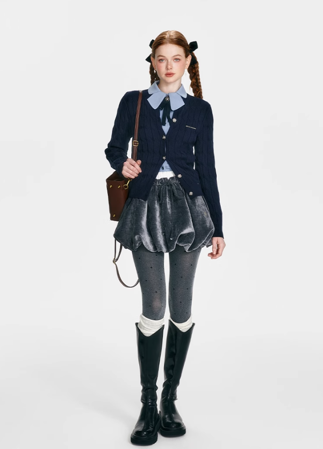 College Style Twisted Textured Set