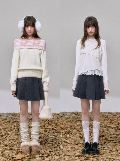 “青衫褶” Miu-Inspired Gray High-Waisted Pleated Skirt