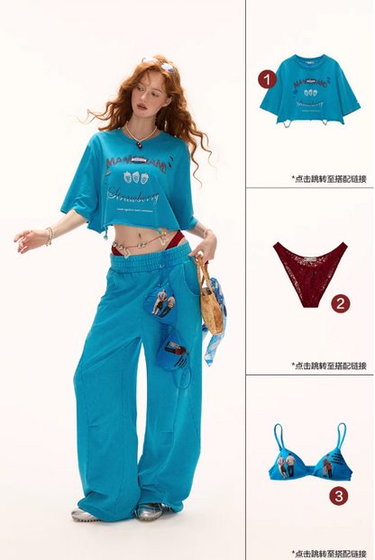 MAMC -Vintage-Washed Drawstring Hem Sweatpants
