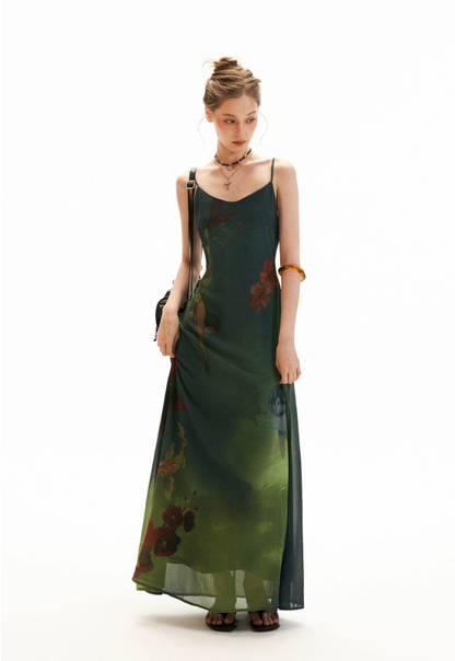 Enchanted Ocean Garden Floral Maxi Dress WE986