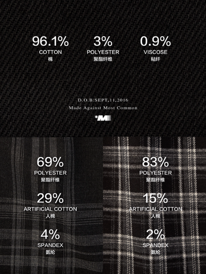 MAMC - Black Plaid Layered Midi Skirt with Denim Patchwork