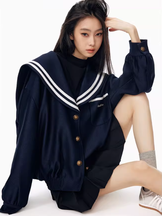 PCH - Vintage Navy Sailor Collar Jacket