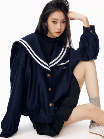 PCH - Vintage Navy Sailor Collar Jacket