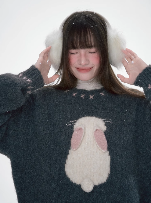 太清 - Little Bunny Pullover Knitted Sweater