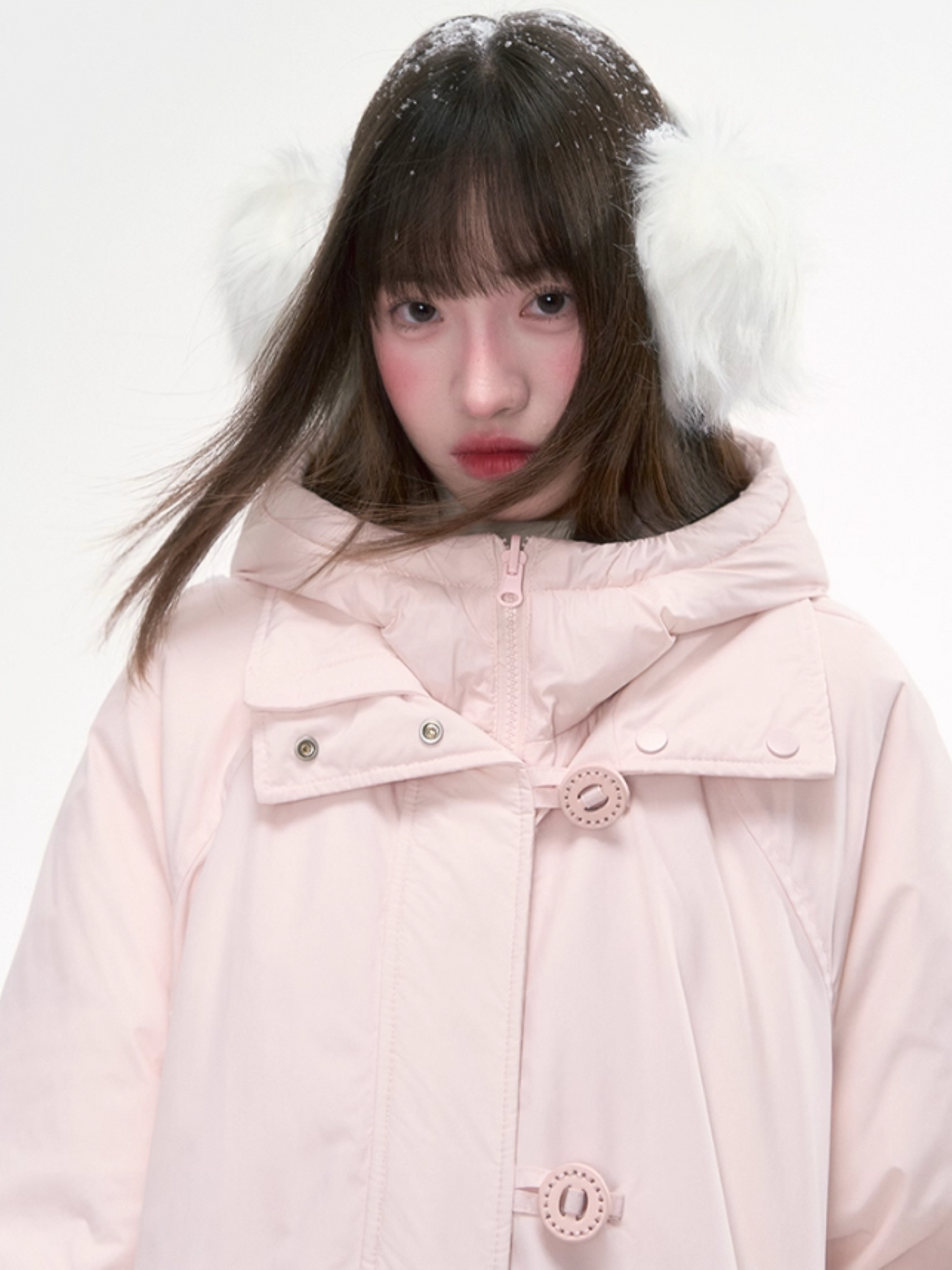 “Winter Variations” Cloud Puff Pink Reversible Long Down Coat LL2025294