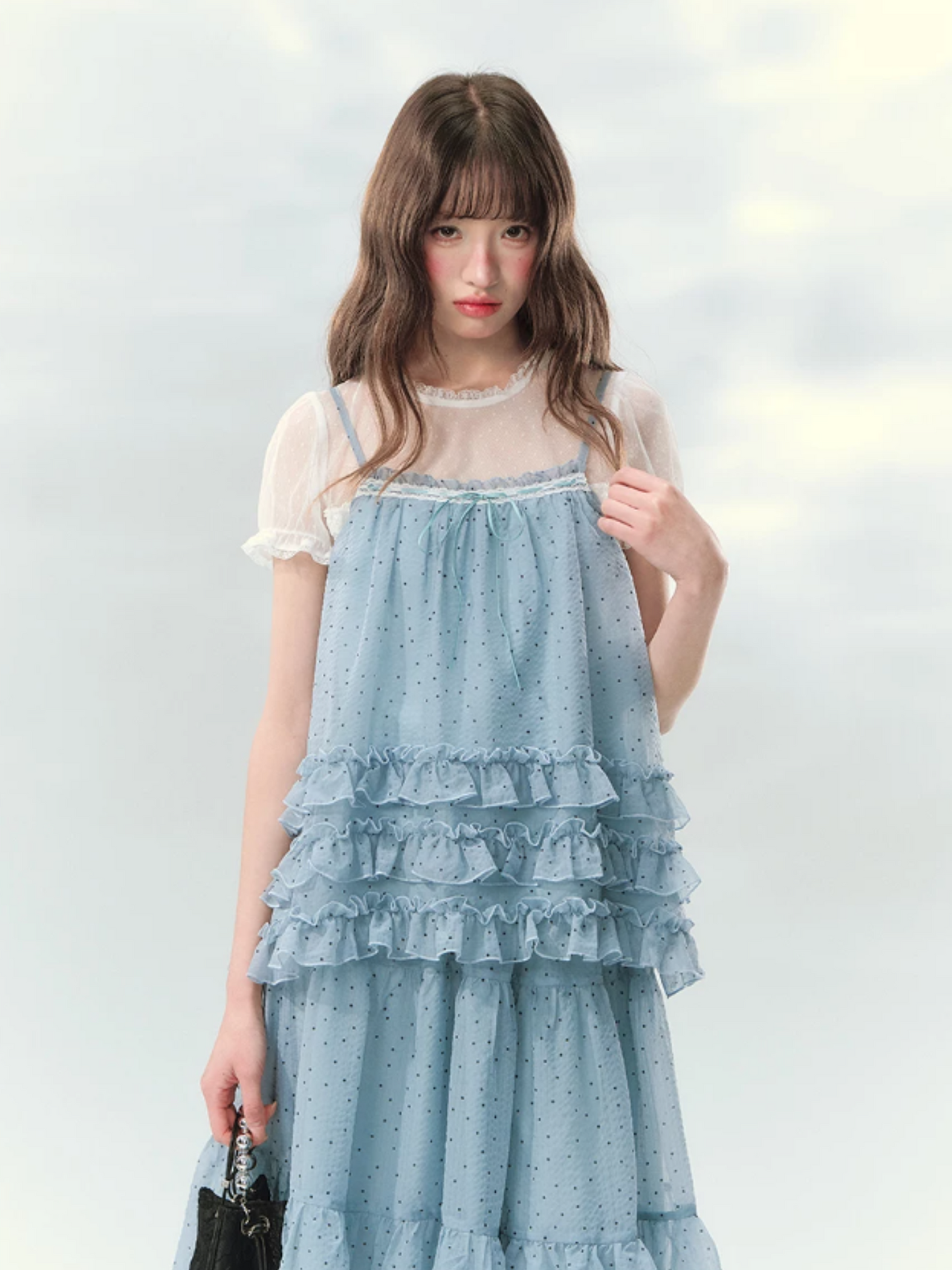 “Sea Salt Layers” Polka Dot Princess Skirt Set LL2026150