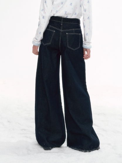 “Milk & Snowflake” Retro Wide-Leg Jeans PP2025288