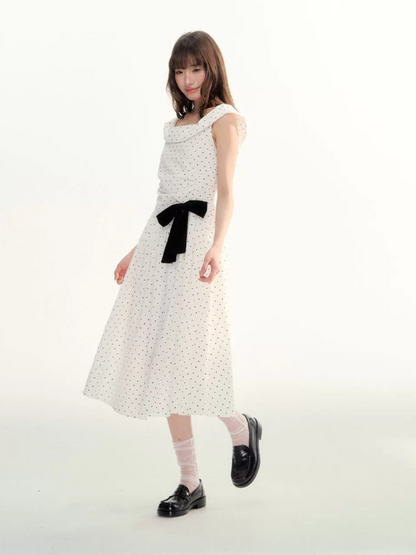 Polka Stardust Off-Shoulder Midi Dress LL2026097