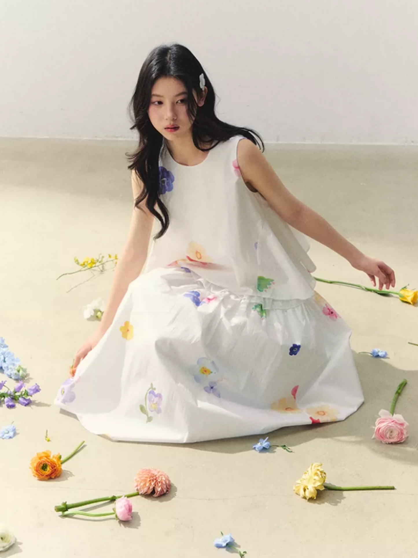 Floral Whisper White A-Line Top & Skirt Set WW2026053