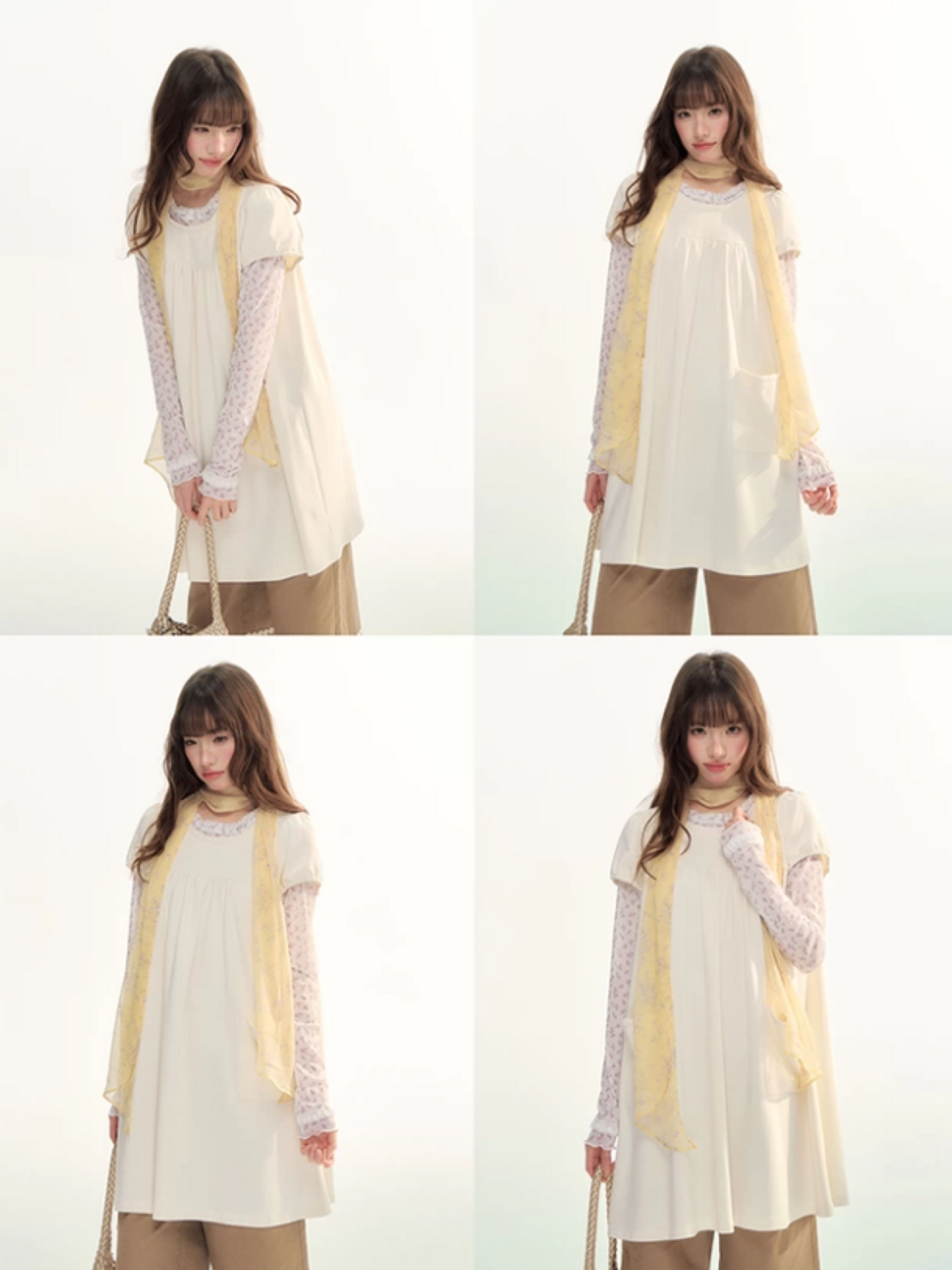 Milk Puff Lace Trim Babydoll Dress LL2026079