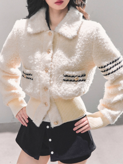 让她降临 “Soft Whisper” Shearling Fleece Jacket