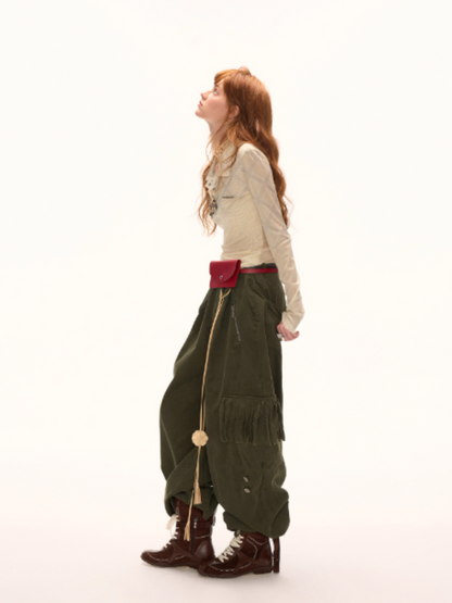 MAMC - Fringe Corduroy Cargo Pants (Army Green)