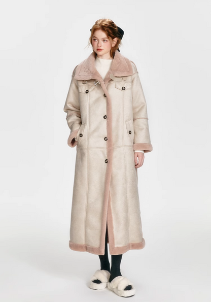 Peach Puff Lambswool Long Coat
