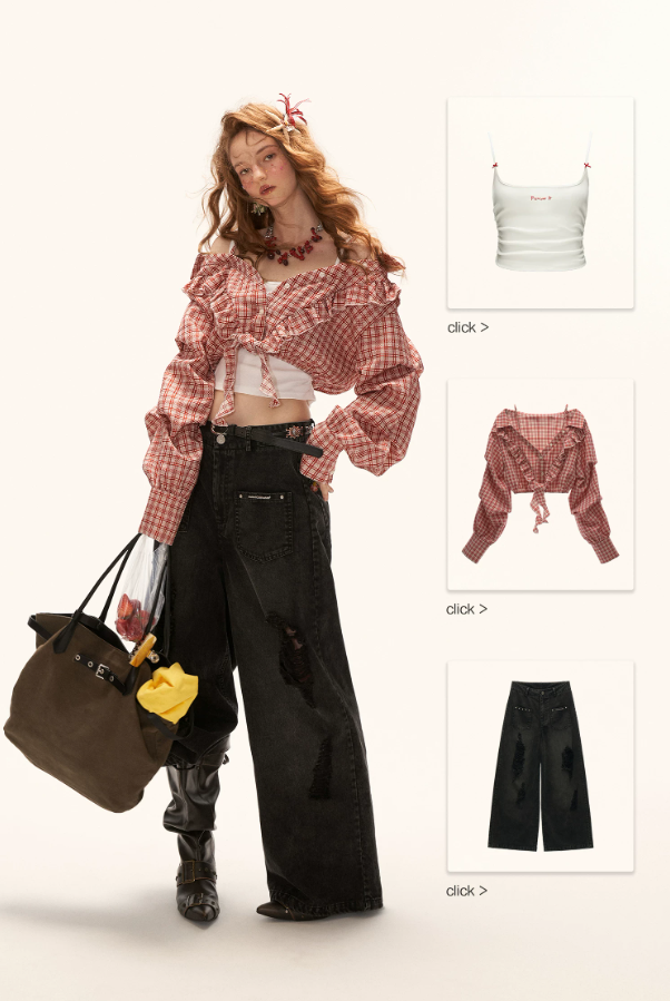 MAMC - "Street Rebel Mood" Distressed Black Straight-Leg Jeans WE932