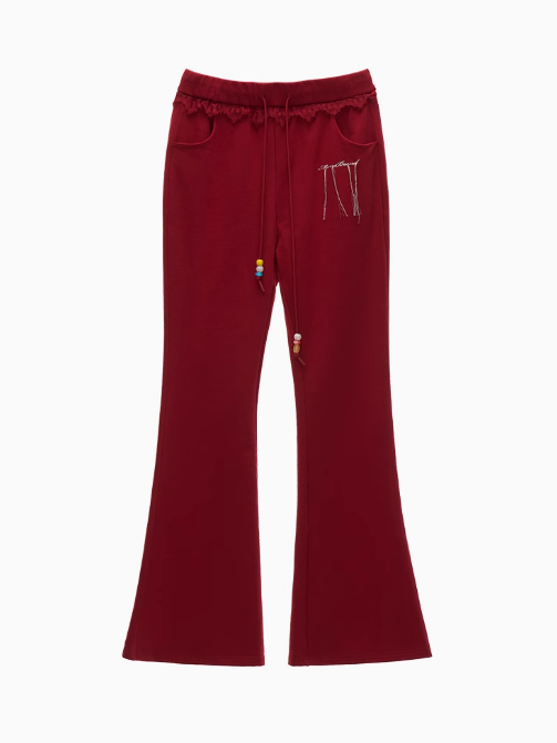 MAMC - Low-Waist Drawstring Flared Pants – American Retro Style