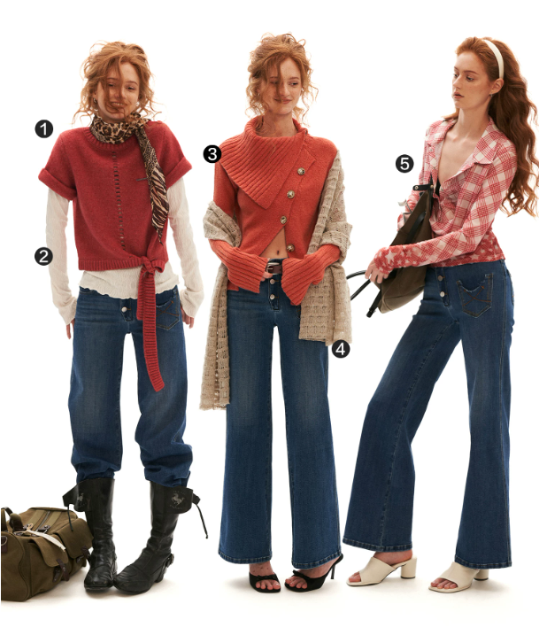 Vintage Blue Wide-Leg Denim Jeans