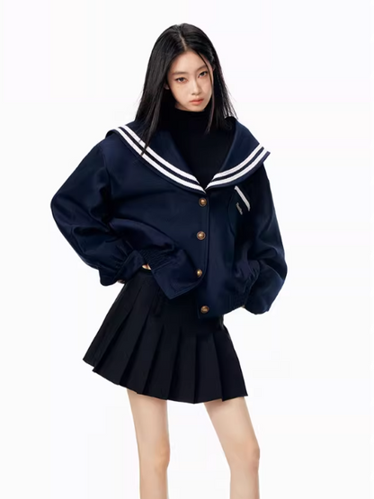 PCH - Vintage Navy Sailor Collar Jacket