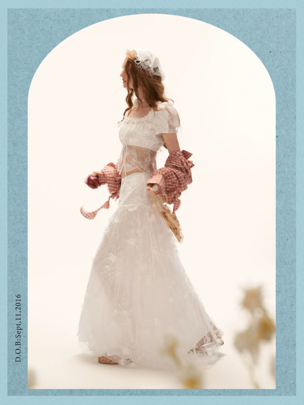 "Soft Petal Mood" 3D Floral Tulle Midi Skirt WE1002