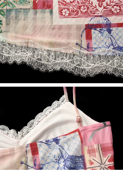 MAMC - Patchwork Sheer Lace Cami Top
