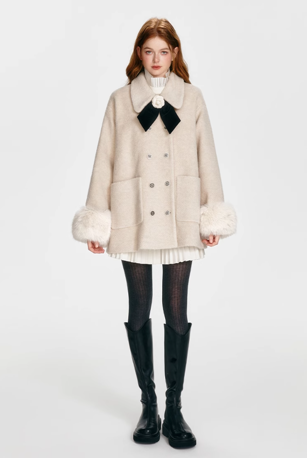 "New Year's Eve" Wool Cape Coat