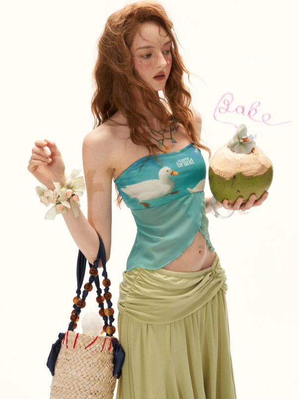 Sunlit Sage Green Draped A-Line Midi Skirt WE924