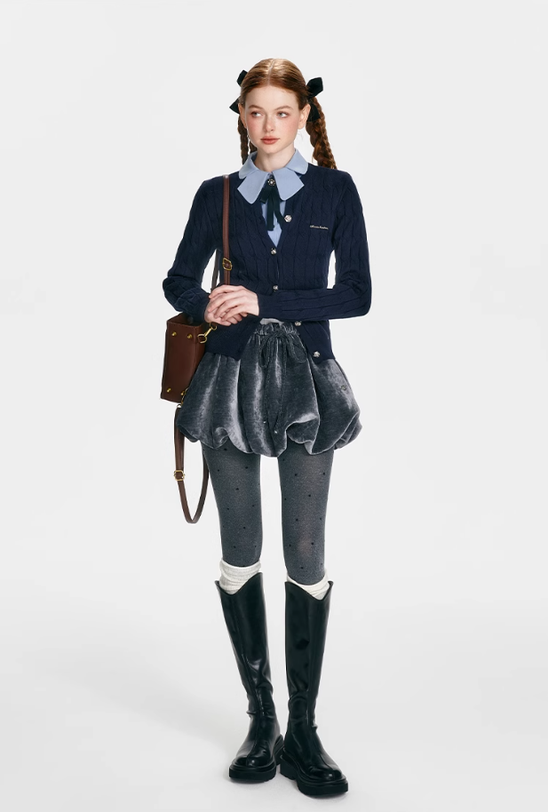 College Style Twisted Textured Set